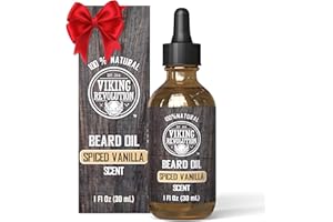 Viking Revolution Męski Olejek do Brody 30 ml - Ostry Zapach Wanilii - Naturalny z Olejkiem Arganowym i Organicznym Jojoba - Nawilżający i Odżywczy