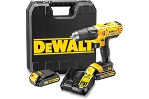 DEWALT DCD776C2-QW - Taladro percutor XR 18V, 25.500 ipm, incluye 2 baterías Li-Ion 18V (1.3Ah), cargador y maletín