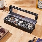 Amazon Basics Unisex Faux Leather Watch Organiser Box w...