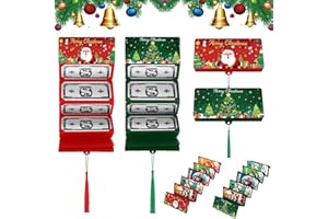FOSDICK 4 Piezas Tarjetas Navidad para Regalar Dinero, Creativo Regalo Dinero Navidad, Christmas Cards en Efectivo, Ideas Regalos navidad, Plegable Tarjetas Navideñas para Billetes, Cupones, Entradas