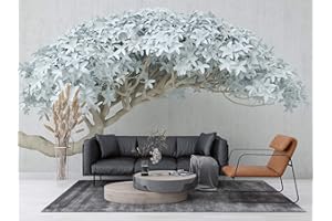 SILK ROAD EU Papier Peint Panoramique Soie, 356 × 250cm, Arbre Géant 3D, Largeur max 8m, pour Salon Chambre restaurant Chambre d’enfants et bébé Décoration Murale