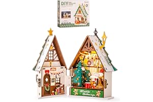 Rolife DIY Miniature House Kit Casas Miniaturas para Montar Twinkling Christmas Maquetas Madera para Construir Adultos Decoración Hogar Puzzle 3D Diorama DS036