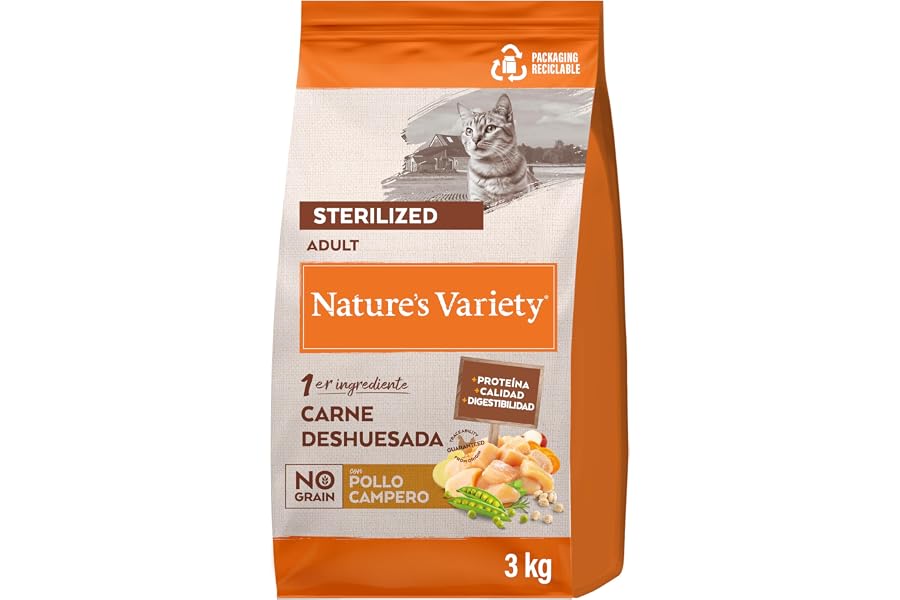 Nature's Variety No Grain Pienso para Gatos Esterilizados con Pollo - 3kg