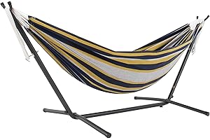 VIVERE DOUBLE COTTON HAMMOCK WITH STAND (250 CM) - SERENITY
