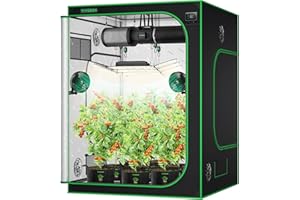 VIVOSUN S558 Tente de Culture, 150x150x200cm Tente D'élevage de Plantes Mylar Hautement Réfléchissant avec Fenêtre Observation et Plateau de Sol pour Plante Hydroponique Intérieur pour VSF6450