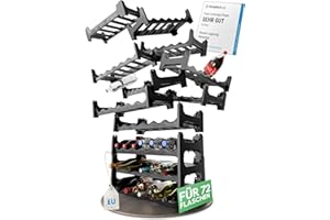 Novaliv Botellero para 72 botellas, estantería gris, de plástico resistente, apilable (antracita, 12)