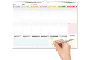 BABY LAMA Planning Settimanale da Tavolo Perpetuo Personalizzabile, Planning Senza Date 52 Fogli, Planner Settimanale Organizer Scrivania Agenda Appuntamenti, 100% Made in Italy, A3 Spirale (29,7 x 42 cm)