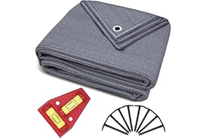 SMARTPEAS Tapis De Sol Extérieur pour Tente Et Auvent en Polyéthylène Bleu/Gris - Œillets en Acier Inoxydable - Robuste Et Lavable - Sac De Transport Et 8 Piquets + Niveau À Bulle