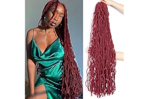 AINIMIU 36 Inch 6Packs New Soft Locs Crochet Hair Pre Looped Super Long Faux Locs Crochet Braids Curly Wavy Goddess Locs Dreadlocs Synthetic Hair For Black Women (36 inch, BUG)
