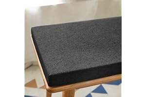 Waigg Kii Garden Bench Cushion 100/120/150cm,non-slip Bench Cushions 2 3 Seater,Indoor Outdoor Bench Seat Cushion for Dining Home Swing (Black,150X40X5CM)