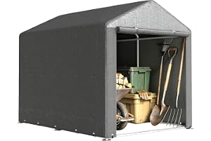 Outsunny garagetält, 1,6 x 2,18 x 1,72 m förvaringstält med UV-skydd, dörr, vattenavvisande foliegarage för trädgårdsredskap