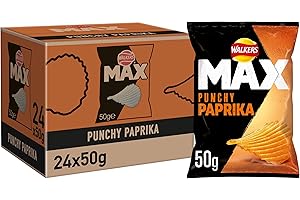 Walkers Max Punchy Paprika Crisps 50g (Pack of 24)