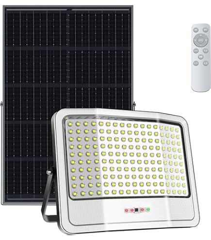 Faro LED Esterno 400W Solar Pannello - Impermeabile IP67, Telecomando, 6000K Bianco - Foto 4