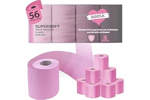 ROOSA® Toilettenpapier 56er Pack | supersoft rosa | 3lagig 130 Blatt | Tiktok Star Beat Mörker | Klopapierkönig (56x rosa)