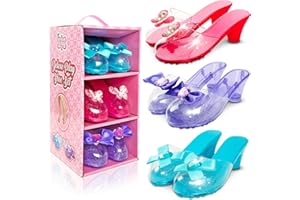 Little Fairy Princess Dress Up Shoes - 3 Soft Princess Jelly Shoes, Kids, For Girls Age 3-6 Years, Little Girls Shoe Storage Box, Fancy Dress, Toys