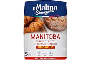 il Molino Chiavazza Manitoba Type '0' Strong Bread Flour 5kg – High Protein Flour for Pizza, Bread & Enriched Doughs | Ideal for Long Fermentation & Artisan Baking | For Home & Professional Use
