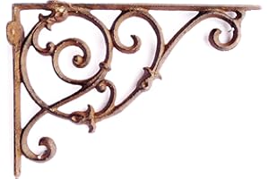 Crispe home & garden Rustikale Regalhalterung - Pflanzenhalterung für Hanging-Basket, Blumenampeln u.v.m, aus Gusseisen – Länge 27 cm