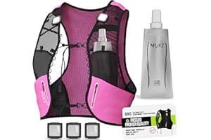 MUKZ LED Running Vest - Unisex, Adjustable, Lightweight and Breathable with Storage - Waterproof Phone Holder Reflective Running Backpack - Hydration Pack