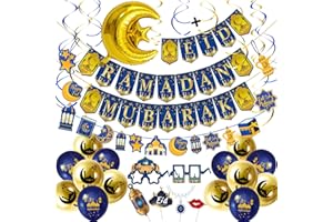 iZoeL Decoration Ramadan 2024 Ramadan Decoration Ramadan Mubarak Decoration Ramadan Kareem Aid Moubarak, Guirlande Ramadan Ballons Photobooth Eid Mubarak Decoration