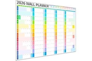 HAMBLI Wall Planner 2026 UK - A1 Extra Large 84 x 60cm Colour Full Year Family Planner Calendar 2026 For Home, Office, Teacher Calendars & Personal Organisers - Folded Rows Edition