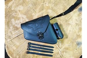 ORLETANOS Sacoche latérale Skull Blackline compatible avec Harley Davidson Sportster Sporty 883 1200 XL Bobber HD Custom Chopper Noir