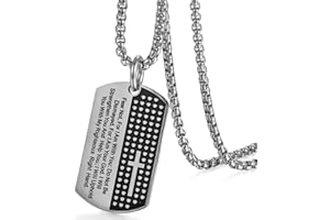 OIDEA Uomo Collana Catena Dog Tag Acciaio inossidabile pendente Croce Bibbia,Colore a scelta