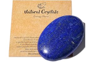 AWARDSEN 2.4" Lapis Lazuli Pierre Preciusee Grand Cristal de Pierre de Palme Polie Reiki Cristaux Pierre Naturelle Gemme Inquiétude équilibre énergétique Soulagement du Stress Cadeau pour Femme
