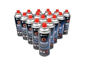 Eurocatch Cartouche de gaz - 16 pièces - Gaz butane - Bouteilles de gaz - Douilles à gaz - Douilles à gaz butane - Recharge - 227g