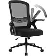 KERDO - Sedia da ufficio, ergonoica, con braccioli pieghevoli