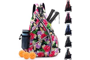 ZOEA Pickleball Bag, Sport Pickleball Sling Bag for Women Man, Adjustable Pickleball Backpack with Fence Hook Water Bottle Holder, Fits 4 Paddles and All Your Other Gear