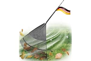 Novatool Laubbesen mit 4tlg Steck- und Schraubstiel, Laubfeger mit 30 Kunststoff-Zinken, Rechen Arbeitsbreite 75cm, Laubrechen, Gartenbesen, Rasenrechen, Harke, Landschaftsbesen, Gartengerät Schwarz