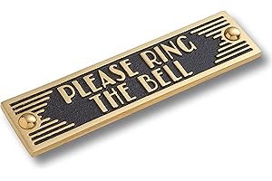 The Metal Foundry Please Ring The Bell Metal Door Sign. Art Deco Style Home Decor Accessories Door Or Wall Brass Plaque. Handmade In England.