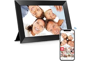 BIGASUO Frameo 10,1 Zoll WiFi Digitaler Bilderrahmen, 1280x800 HD IPS Touchscreen Foto Rahmen, 32GB Speicher, Automatische Rotation, Wandmontagefähig, Teilen Sie Fotos sofort von überall aus