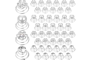 DOPENSPI 48 Stück Mini Spirale Haarnadeln, Strasssteine Perlen Blumen Hochzeit Braut Kleine Haarschmuck Haarspangen Wirbel Haarnadel Haarstyling Zubehör für Damen und Mädchen