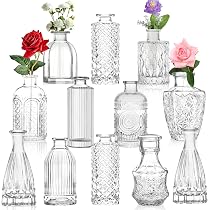 Lot De 20 Mini Vases En Verre Transparent - 50 Ml Chacun - 43 X 74 Mm - Décoration De Table Vintage Pour Mariage, Centre De Table, Bureau, Salon - Idée Créative DIY - 2