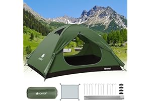 V VONTOX Tent, Camping Tent 2-3 Man, Backpacking Tent Lightweight, Waterproof Windproof UV Protection, Two Doors Dome Tent, Easy Setup, for Family in Traveling, Beach, Camping and Outdoor Activity
