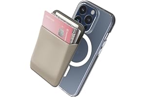 ‎SINJIMORU Sinjimoru Non-Slip Magnetic Mobile Phone Card Holder for MagSafe, Credit Card Holder Mobile Phone Wallet Magnetic Card Holder Compatible with iPhone 15 14 13 12 Series M-Basic Grey