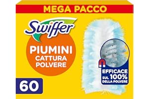 Swiffer Duster Ricambi Per Piumino Catturapolvere 20 Pezzi, Catturano E Intrappolano Fino A 3 Volte Più Polvere E Peli Rispetto A Un Piumino Tradizionale