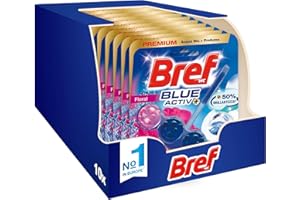 Bref Bref Wc Blue Activ+ Floral, Detergente Profumatore Wc In Pastiglie Igienizzante Bagno, Pulito, Fresco, Confezione Risparmio 10 Pezzi - 500 g