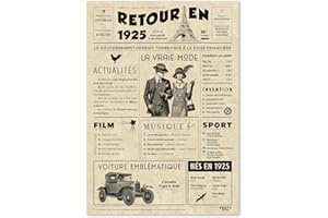 FESTYSPARK Cadeau Original Retour en 1925 - Idée Cadeau 100 Ans Femme et Homme - Carte Anniversaire 100 ans Femme et Homme - Decoration Anniversaire 100 ans Femme - Carte d’Anniversaire avec Félicitations