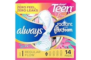 Always Totally Teen Always Radiant Infinity Pads, 14 conteggio