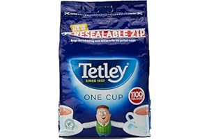 Tetley Original One Cup Black Tea Bags - Bulk Value Pack - Full Flavoured British Brew - Perfect for Breakfast or Anytime - Rainforest Alliance Certified - 1100 Teabags (1 Pack)