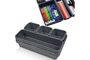 Optiwerk Schubladen Organizer, Dunkelgrau, Organizer Schublade, Drawerorganizer, Make Uporganizer Schublade Schrankorganizer Bad, Badezimmer Organizer Box, Schminktisch Organizer, Ordnungsboxen