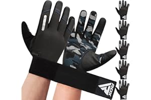 RDX Guantes Gimnasio Dedo Completo para Levantamiento de Pesas, Pantalla Táctil con Soporte de Muñeca Protección y Correa Larga stirable, Musculación Entrenamiento Hombre Mujere Fitness Casa Gym Glove