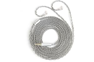 Keephifi 2M IEM Kabel Kopfhörerkabel KBEAR ST12 Plus 8-adrig 4N OFC versilbert geflochtenes Kopfhörer-Verlängerungskabel 2 Meter Grey,2PIN-C 3,5mm-Stecker für KZ EDX PRO/ZSN PRO/ZS10 PROX(Grey,2PIN-C)