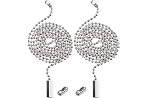 Hestya 2 Pack Beaded Pull Chain Extension Cuboid Pendant with Connector for Ceiling Light Fan Chain