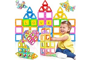 GLADTOP Construction Magnetique Enfant 46 Pièces Jouet Enfant 3 4 5 6 Ans Jeux pour Enfants Jeu Bloc de Construction Magnétique Jeux Educatif Jeux de Construction Jeu Aimante