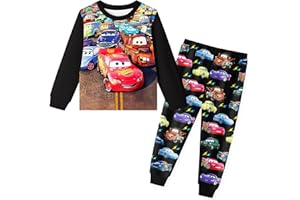 Pitevotur Lightning McQueen Pyjamas Cartoon Cars Pjs Boys Pajamas Set Sleepwear 2-11 Years