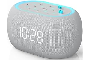 ANJANK Radio Réveil avec Haut-Parleur Bluetooth, 2 Haut-Parleurs Hi-FI 10W, Veilleuse 7 Couleurs, Variateur D'affichage 0-100%, Réveil Numérique avec 8 Sonneries pour Chambre et Chevet de Nuit