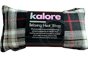 Termoforo Cervicale e Spalle - Cuscino Riscaldante al Lavanda per Microonde - Tessuto in Cotone Tartan e Cuscino Termico con Grano del Regno Unito di Kalore,Fulvo